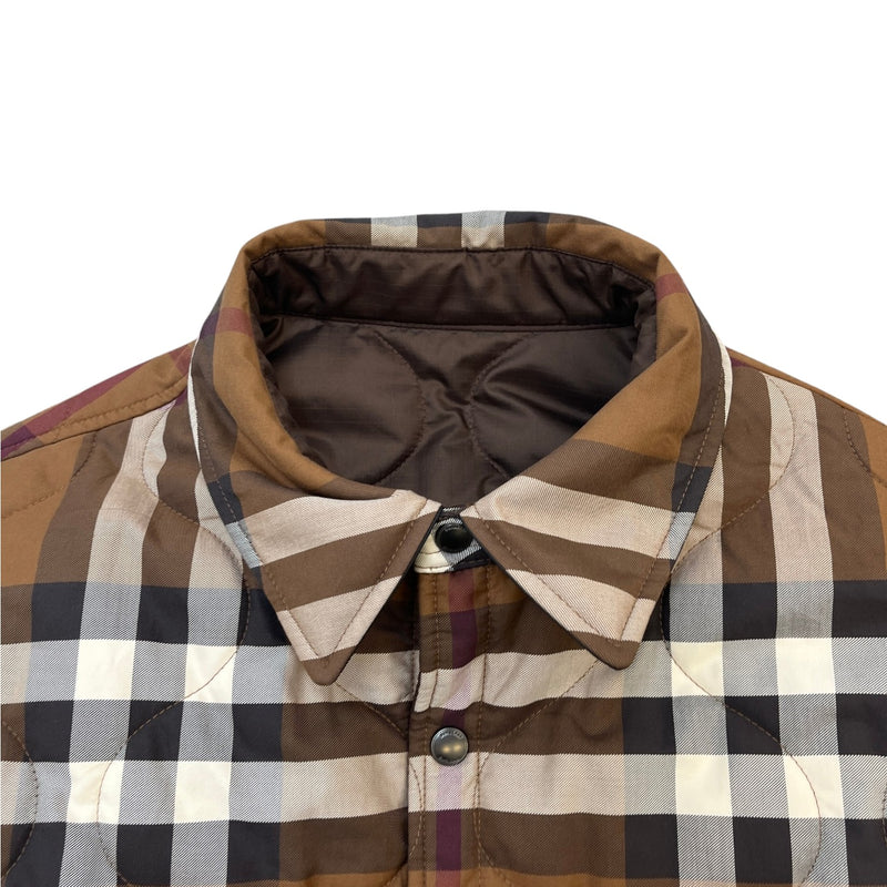 Men's Reversible Quilted Jacket Brown Size XL