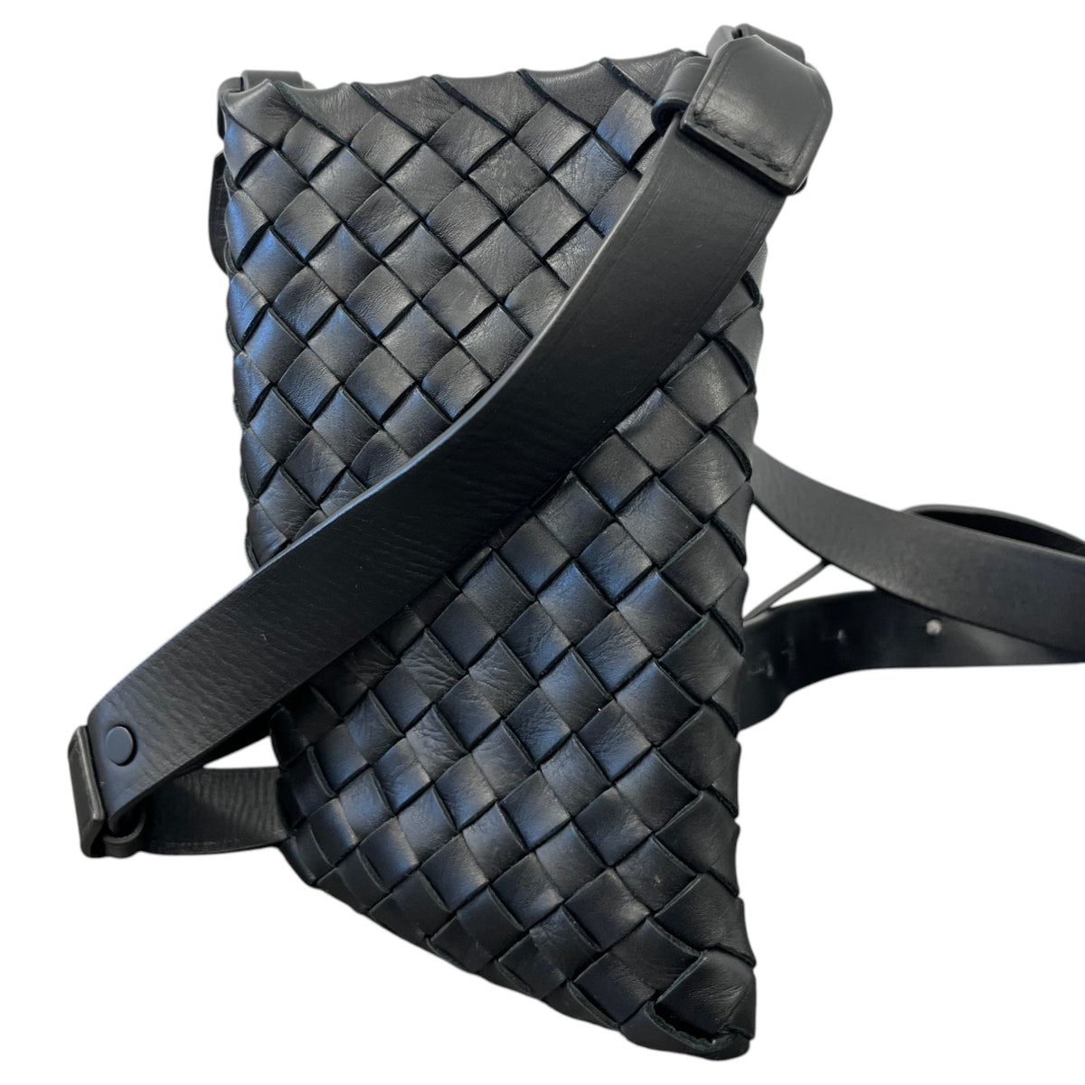 Women's Intrecciato Phone Crossbody Bag Black - Photo 5