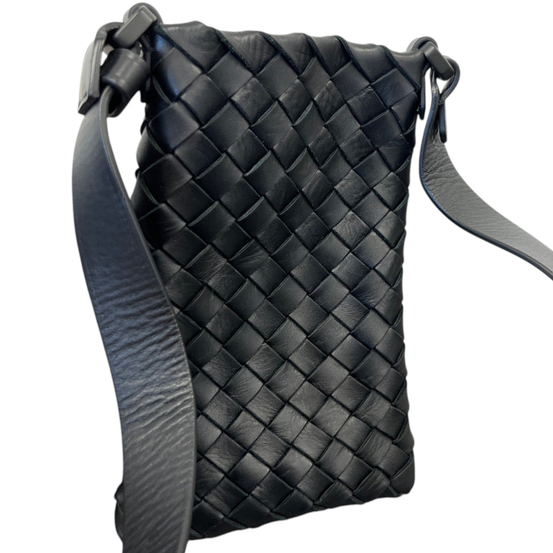 Women's Intrecciato Phone Crossbody Bag Black