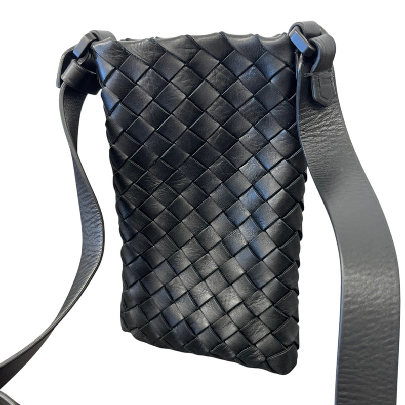 Women's Intrecciato Phone Crossbody Bag Black