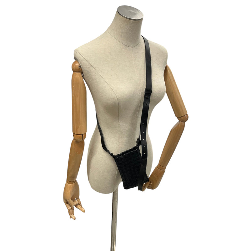 Women's Intrecciato Phone Crossbody Bag Black