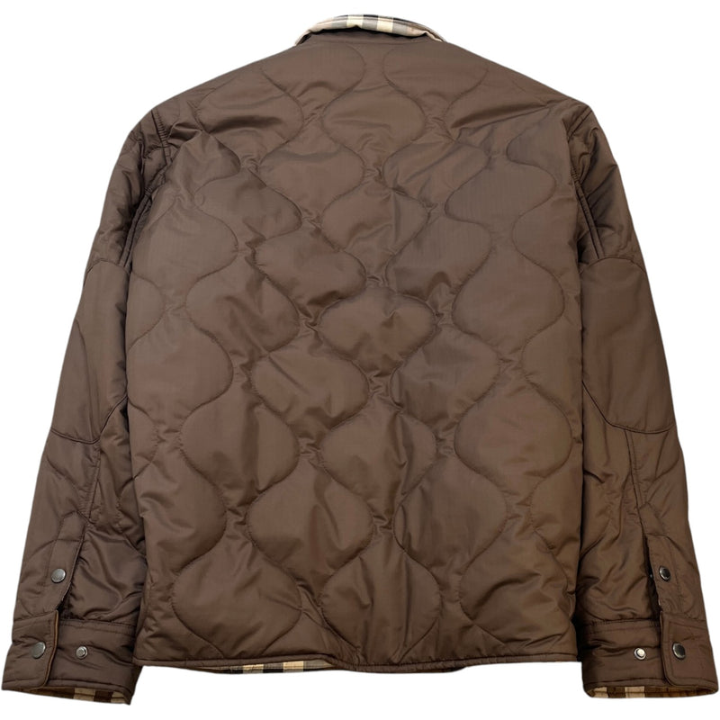 Men's Reversible Quilted Jacket Brown Size XL