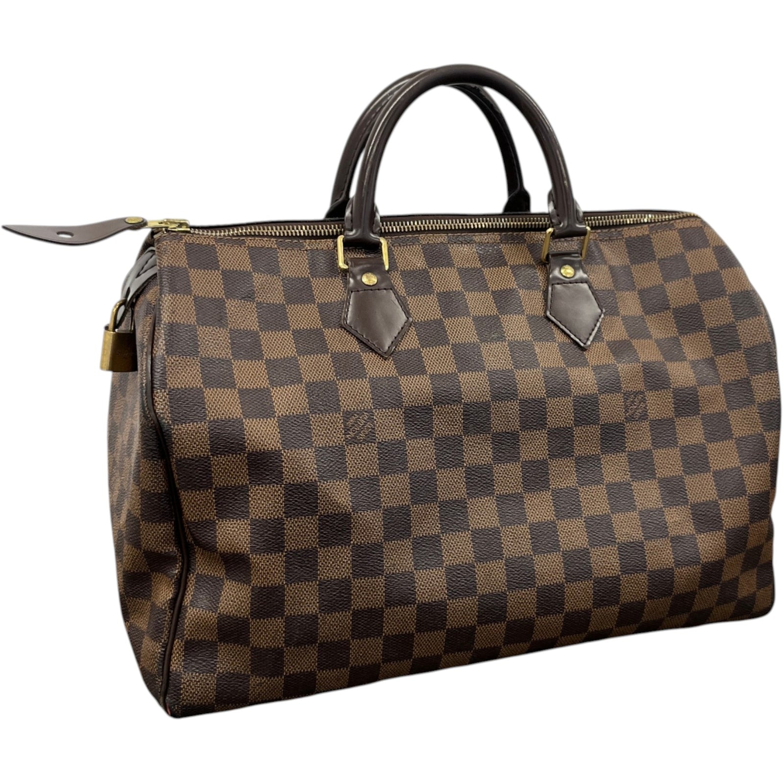 Women's Damier Ebène Speedy 30 Bag Brown - Photo 4