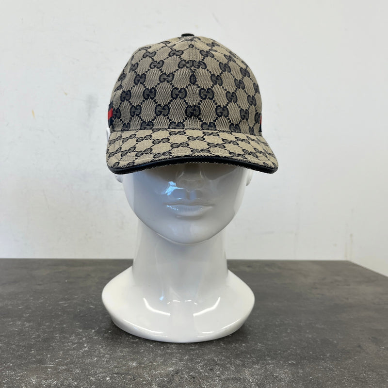 Men's GG Supreme Web Cap Beige Size M