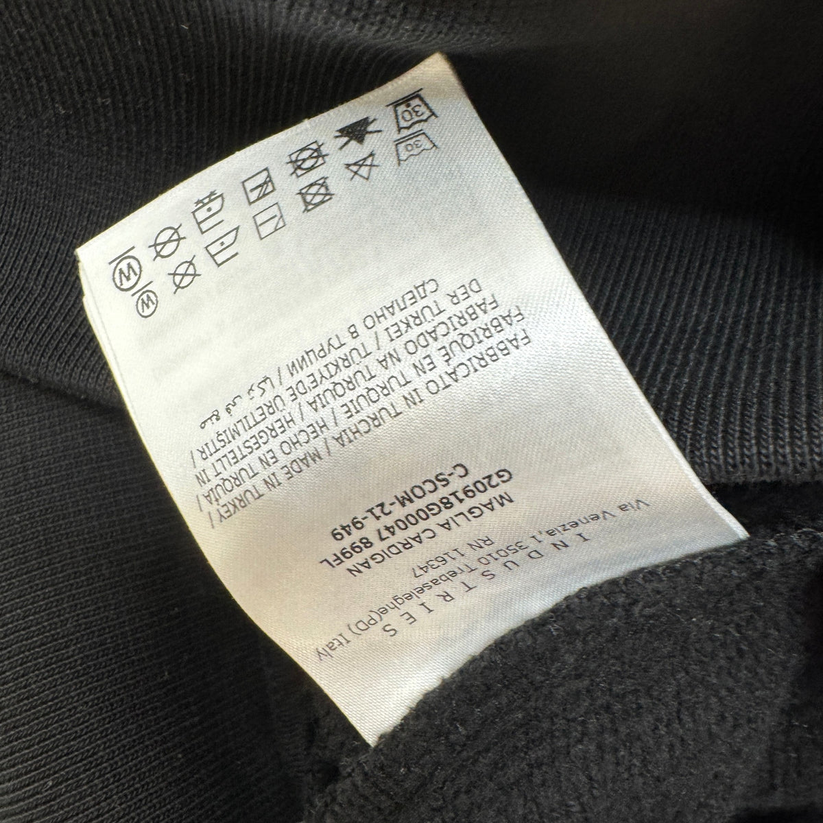 Men's Maglia Cardigan Track Jacket Black Size M - Photo 7