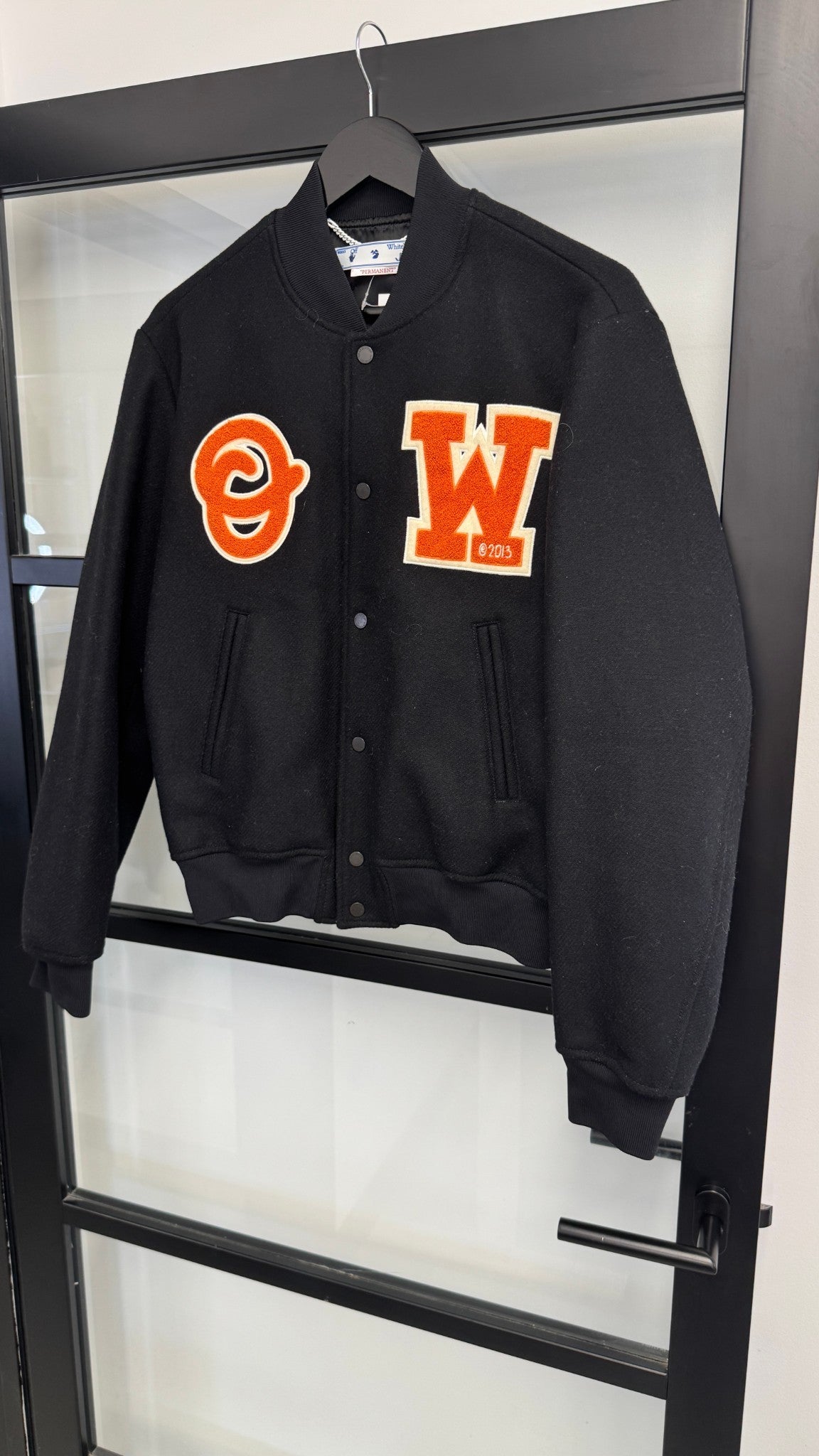 Men's logo patch varsity Jacket Black Size XS - Photo 6