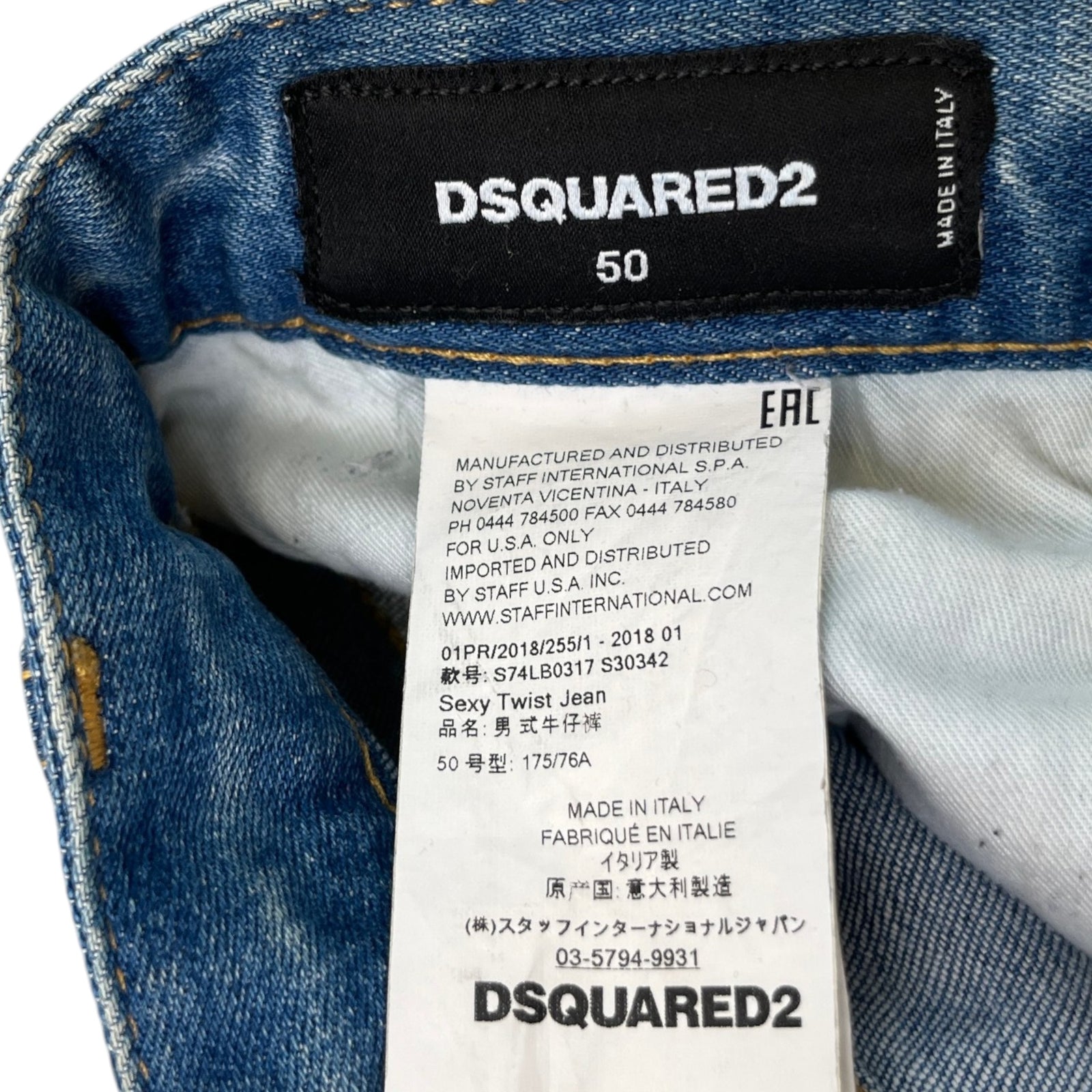 Men's Distressed Doodle Jeans Blue Size L / W34 - Photo 11