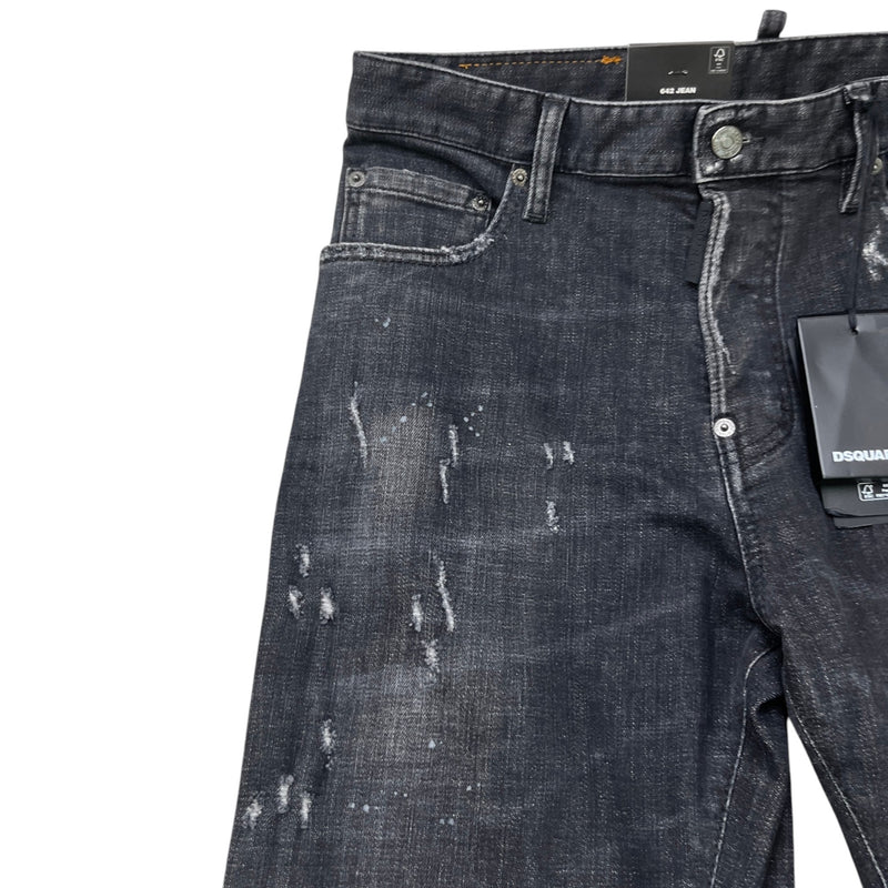 Men's Distressed Jeans Black Size S / W30