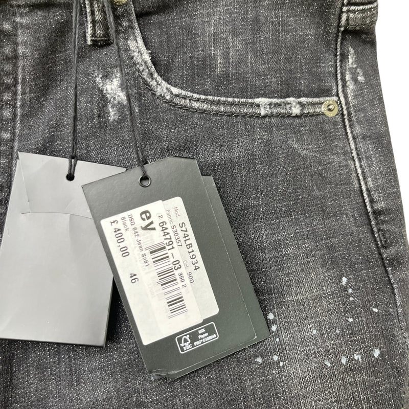 Men's Distressed Jeans Black Size S / W30