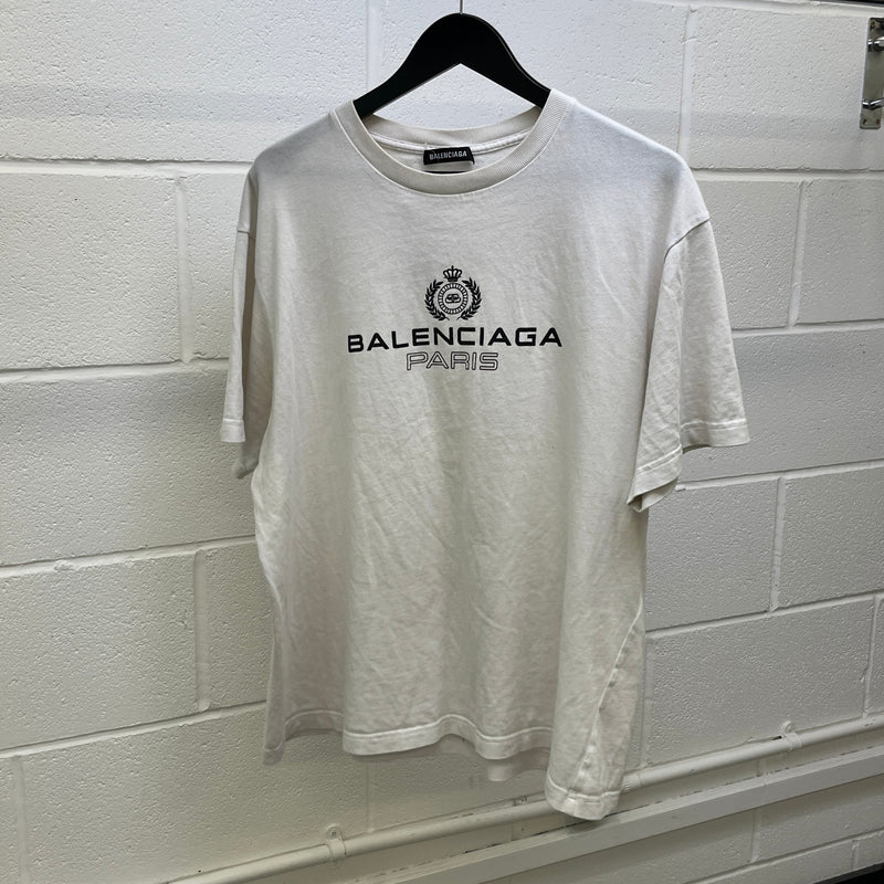 Men's Logo Print T-Shirt White Size L