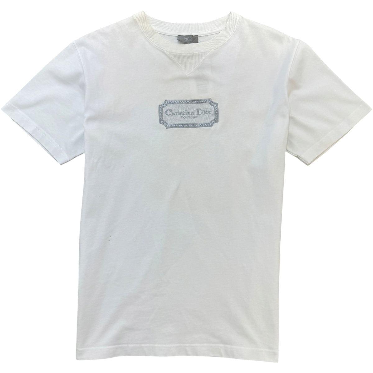 Men's Embroidered Logo T-Shirt White Size S - Photo 1