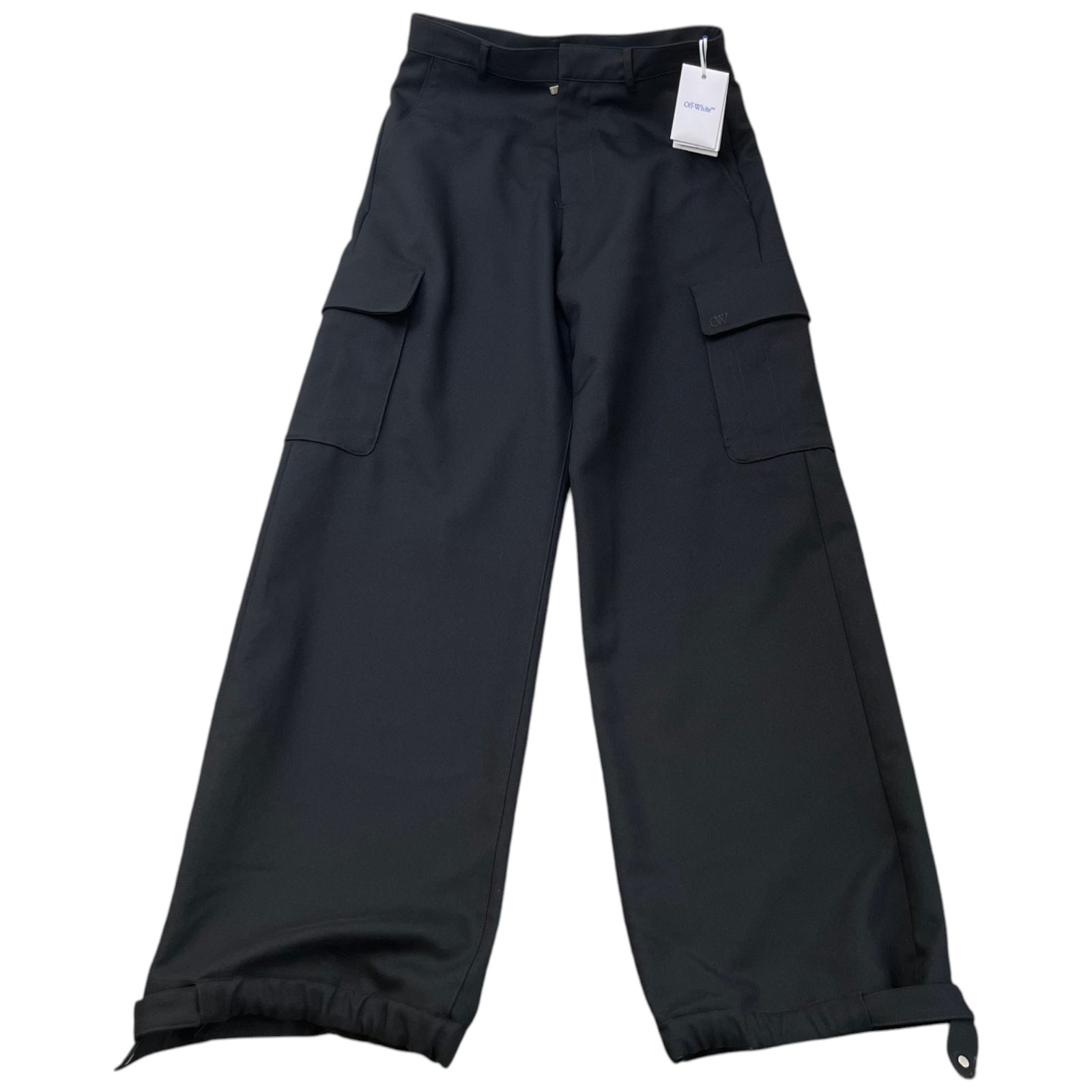 Men's Embroidered Logo Cargos Black Size XL / W36 - Photo 1