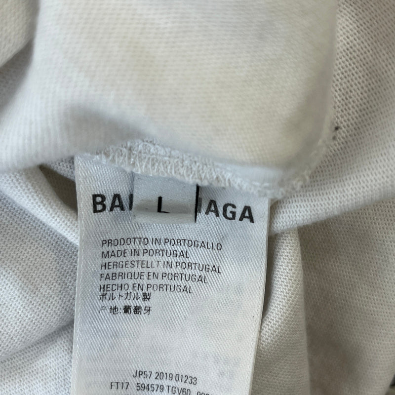 Men's Logo Print T-Shirt White Size L