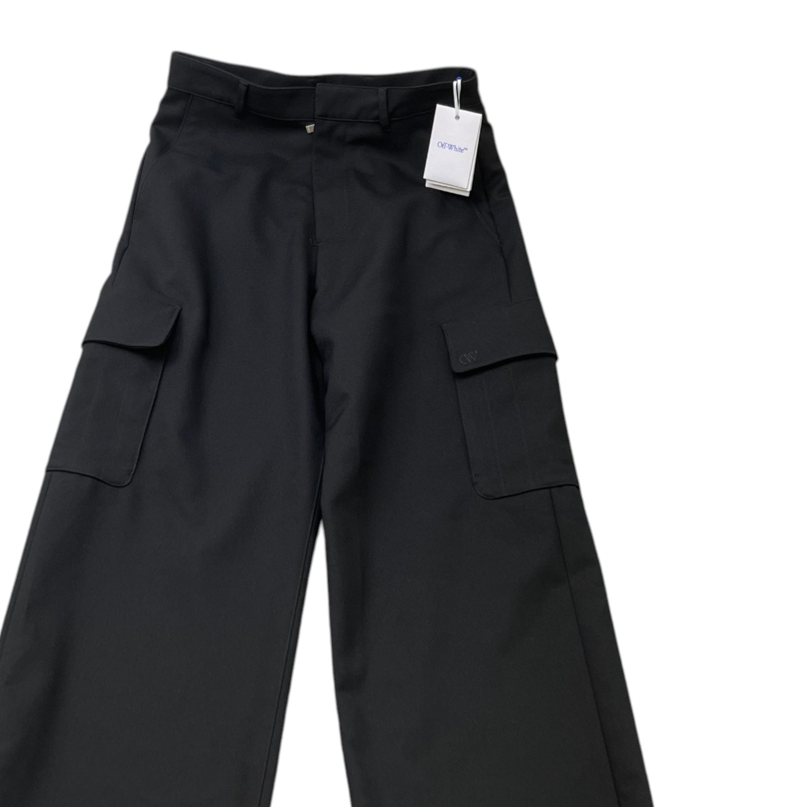 Men's Embroidered Logo Cargos Black Size XL / W36 - Photo 3