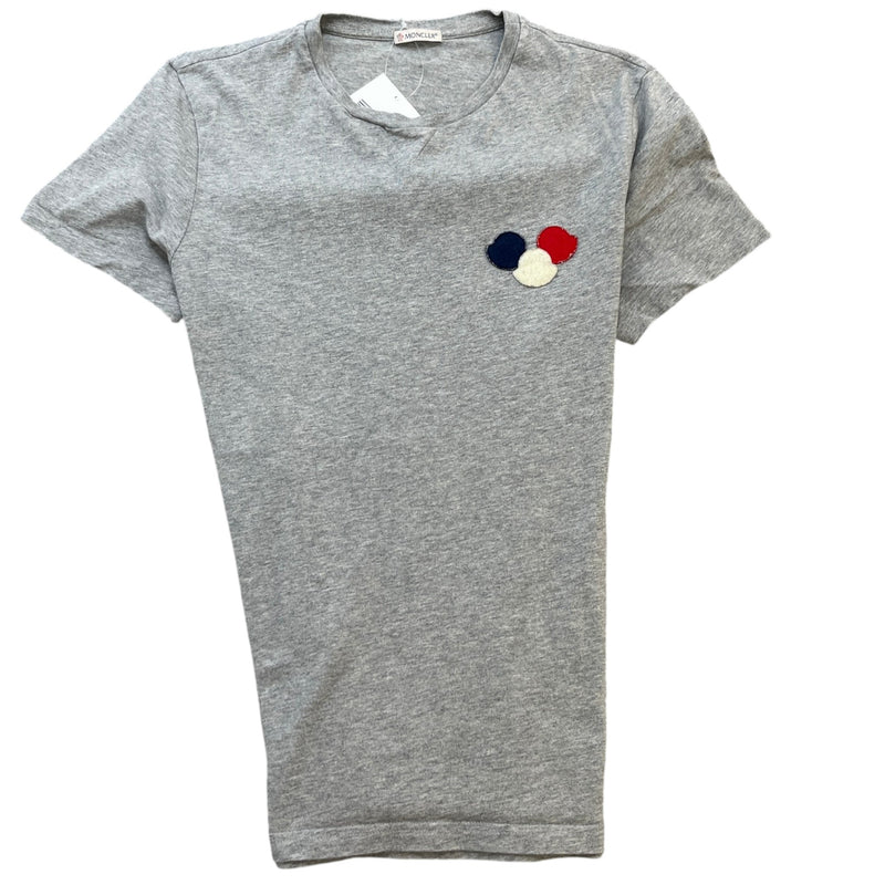 Men's Triple Logo Patch T-Shirt Grey Size M