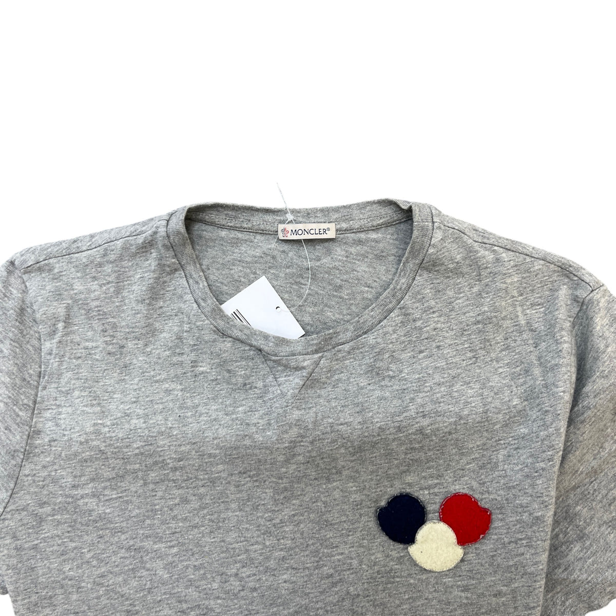 Men's Triple Logo Patch T-Shirt Grey Size M - Photo 5