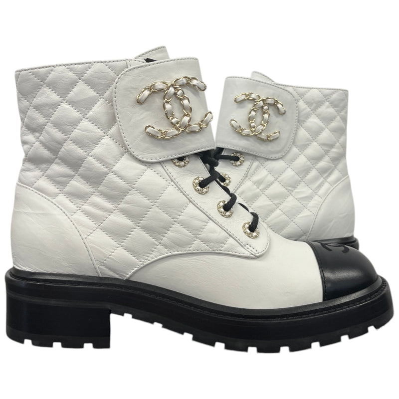 Women's Cc Logo Ankle Boots White Size EU 39.5 / UK 6.5