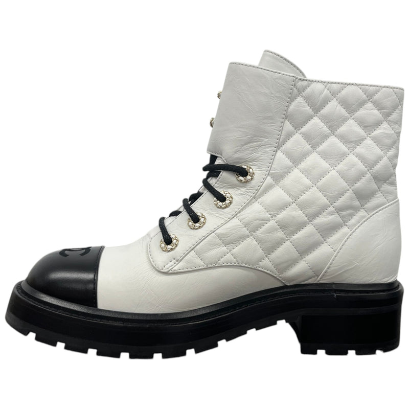 Women's Cc Logo Ankle Boots White Size EU 39.5 / UK 6.5