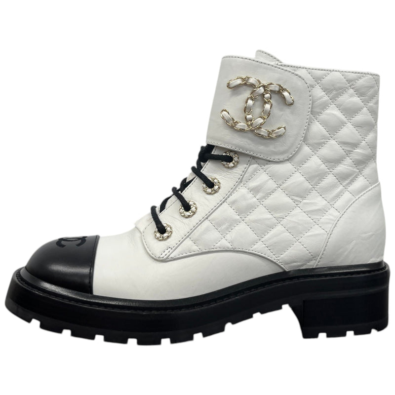 Women's Cc Logo Ankle Boots White Size EU 39.5 / UK 6.5