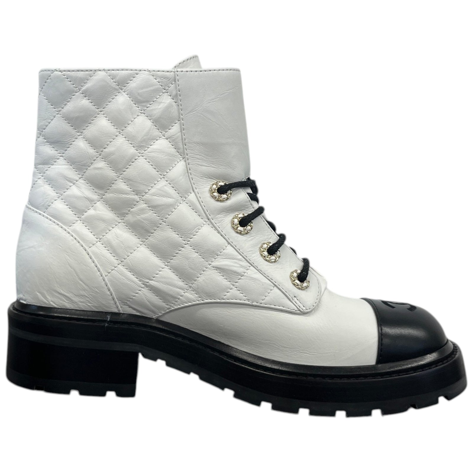 Women's Cc Logo Ankle Boots White Size EU 39.5 / UK 6.5 - Photo 4