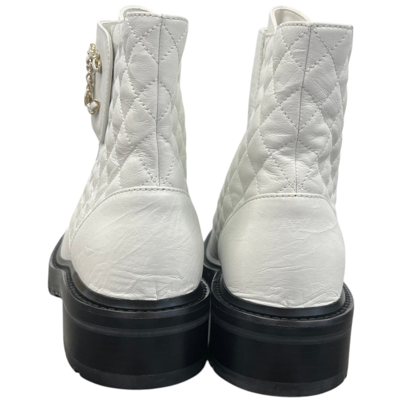 Women's Cc Logo Ankle Boots White Size EU 39.5 / UK 6.5