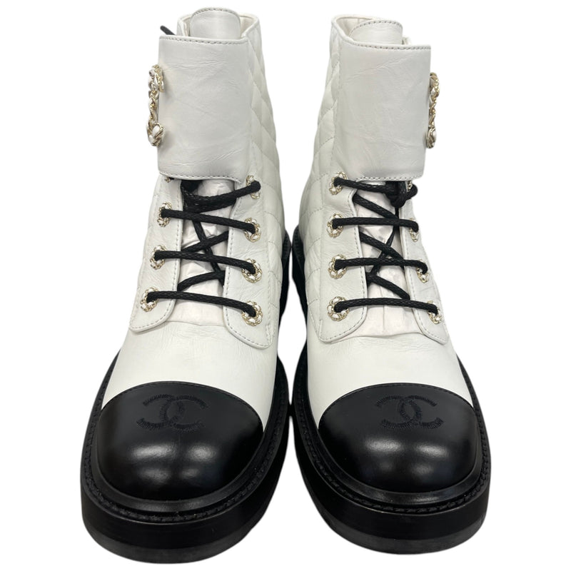 Women's Cc Logo Ankle Boots White Size EU 39.5 / UK 6.5