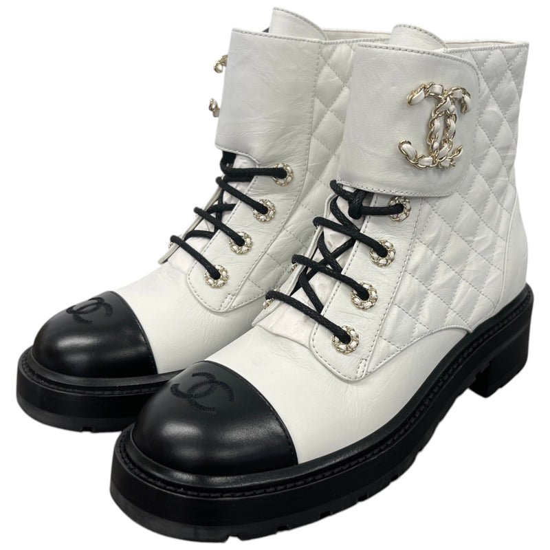 Women's Cc Logo Ankle Boots White Size EU 39.5 / UK 6.5
