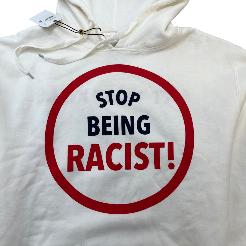 Men's Stop Being Racist Reversible Atk Hoodie White Size L