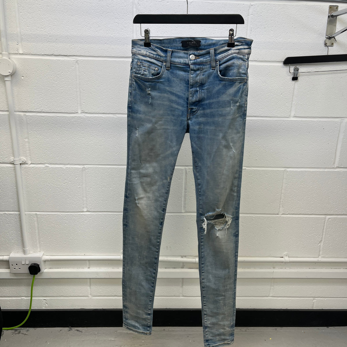 Men's MX1 Distressed Bandana Jeans Blue Size S / W30 - Photo 11