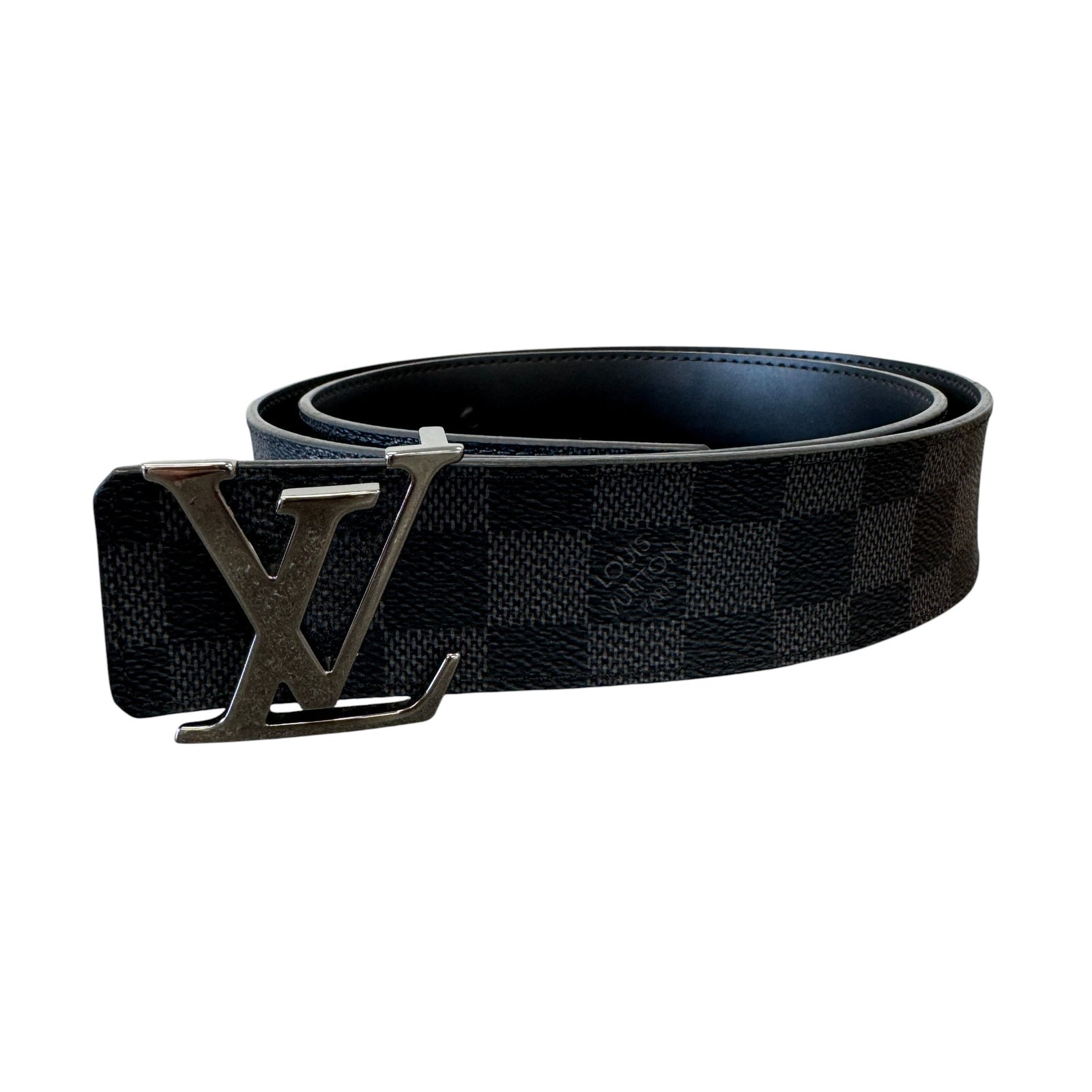 Men's Reversible Lv Initials Belt Black Size Waist 36" - Photo 1