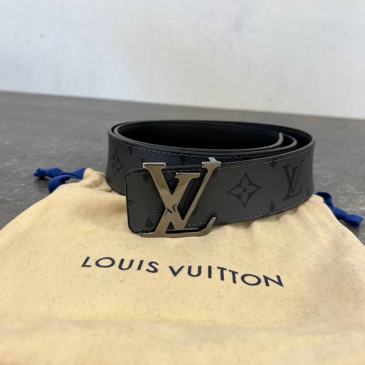 Men's Monogram Reversible Eclipse Belt Grey Size 32" - Photo 11