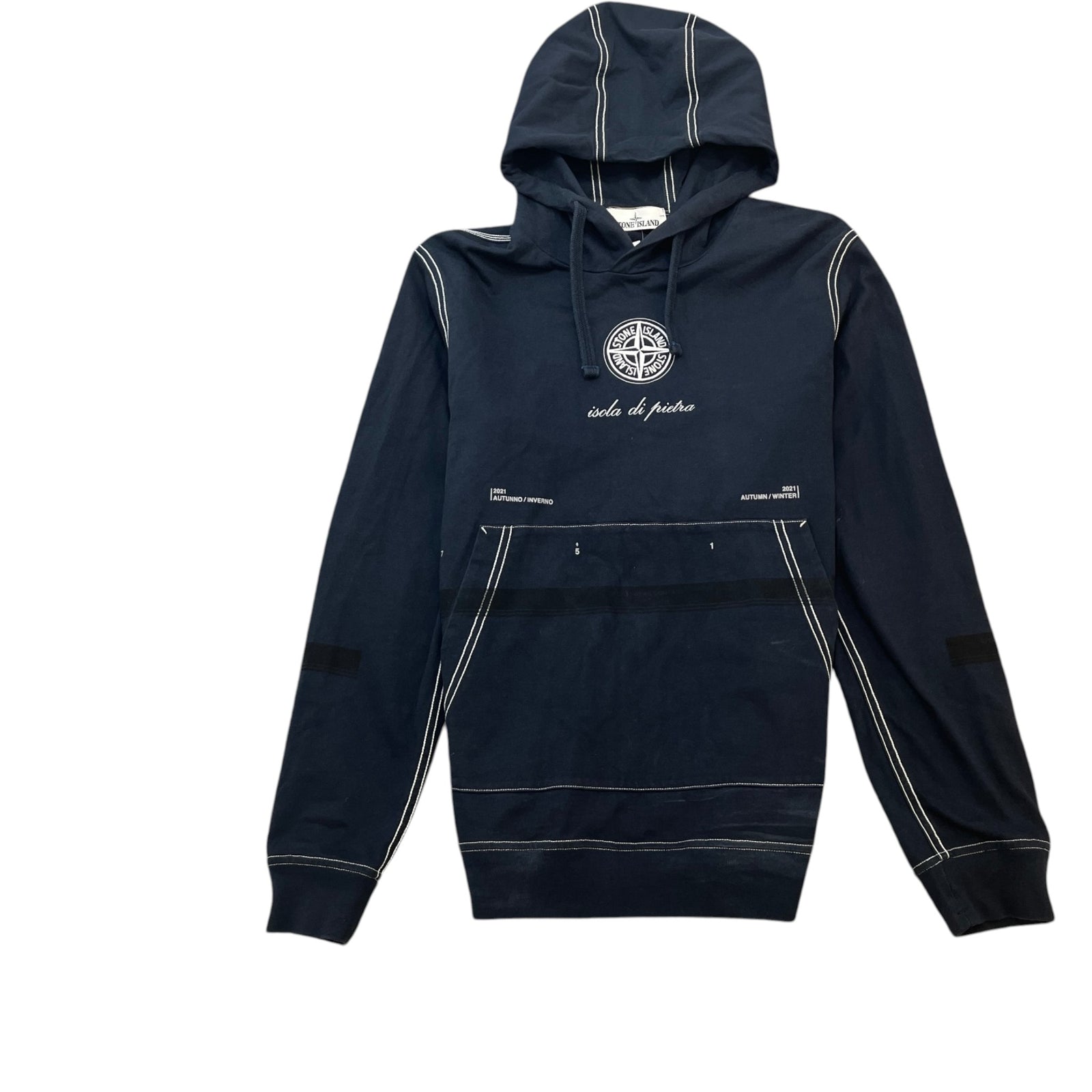 Men's Isola Di Pietra Graphic Hoodie Navy Size L - Photo 1