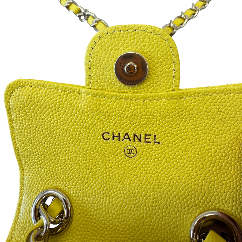 Women's Caviar Quilted Mini Chain Belt Bag Yellow