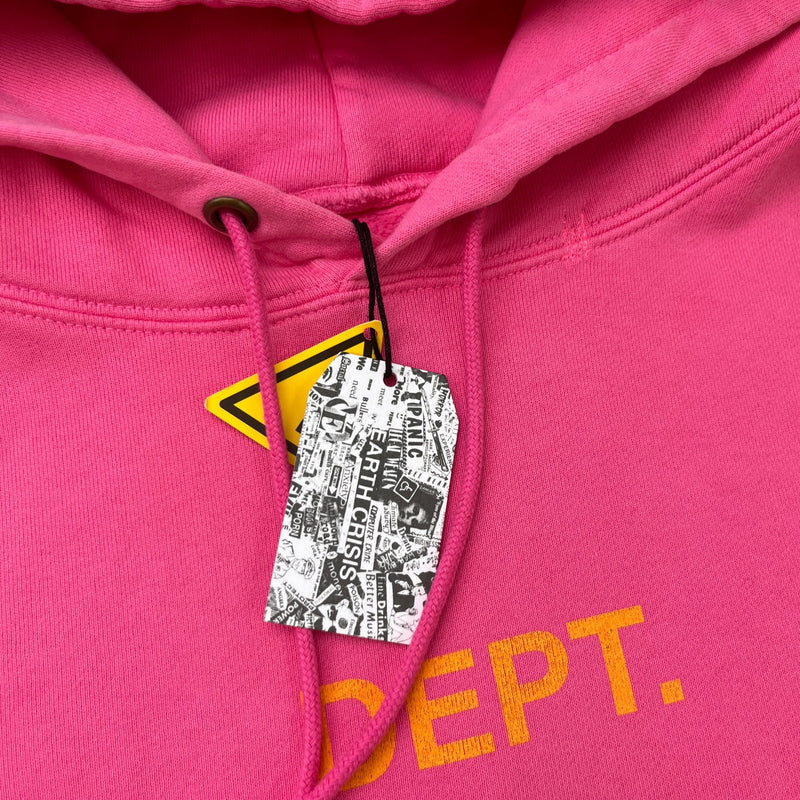 Men's Logo Print Hoodie Pink Size XL