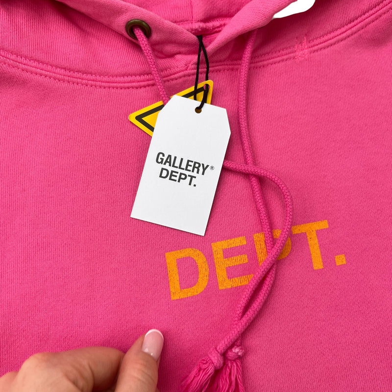 Men's Logo Print Hoodie Pink Size XL