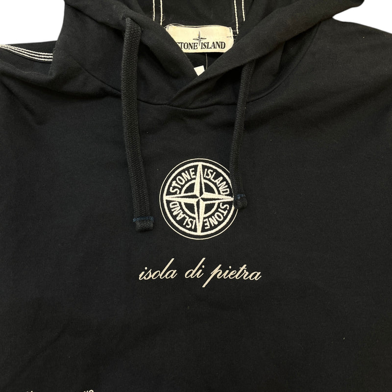 Men's Isola Di Pietra Graphic Hoodie Navy Size L