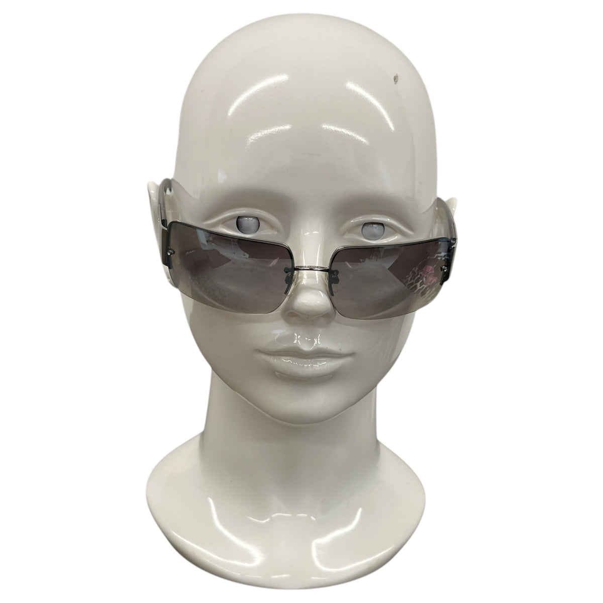 Women's 4095-B Diamante Chunky Shield Sunglasses Silver - Photo 2