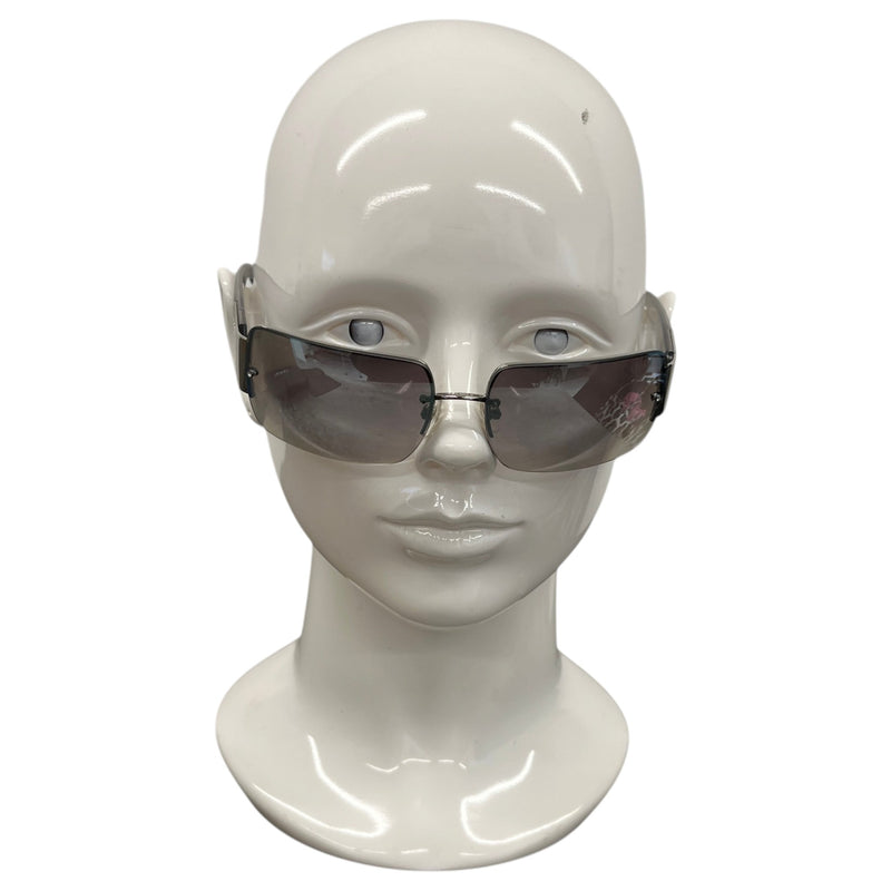 Women's 4095-B Diamante Chunky Shield Sunglasses Silver