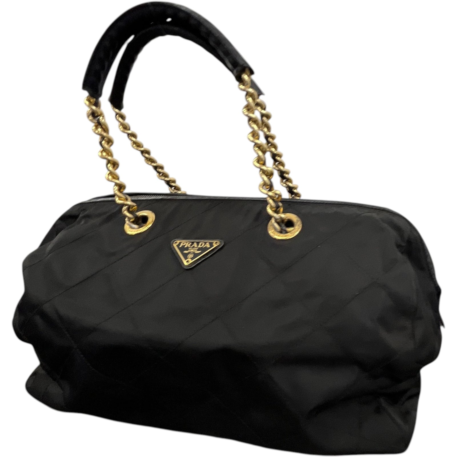 Women's Tessuto Quilted Nylon Boston Handbag Black - Photo 4