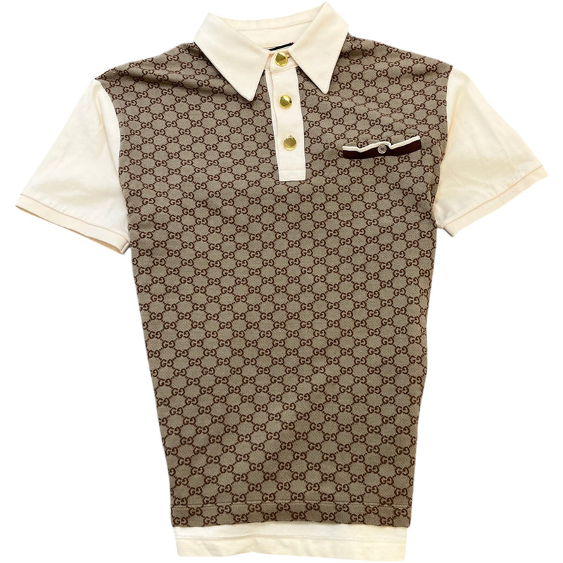 Men's GG Supreme Polo Shirt Beige Size M