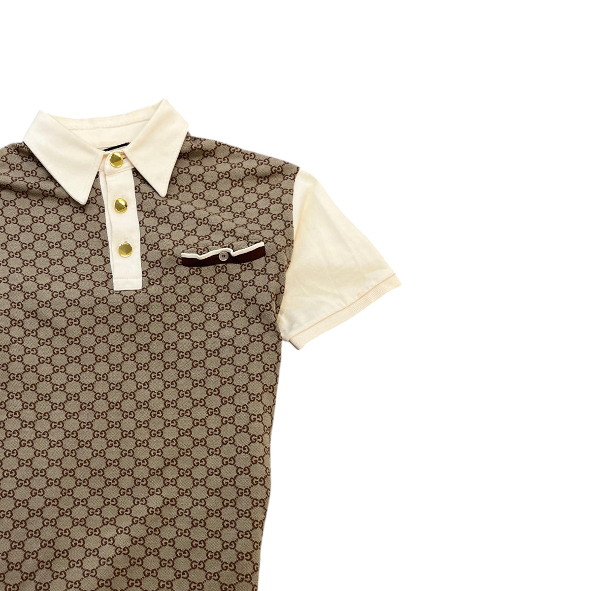 Men's GG Supreme Polo Shirt Beige Size M - Photo 3