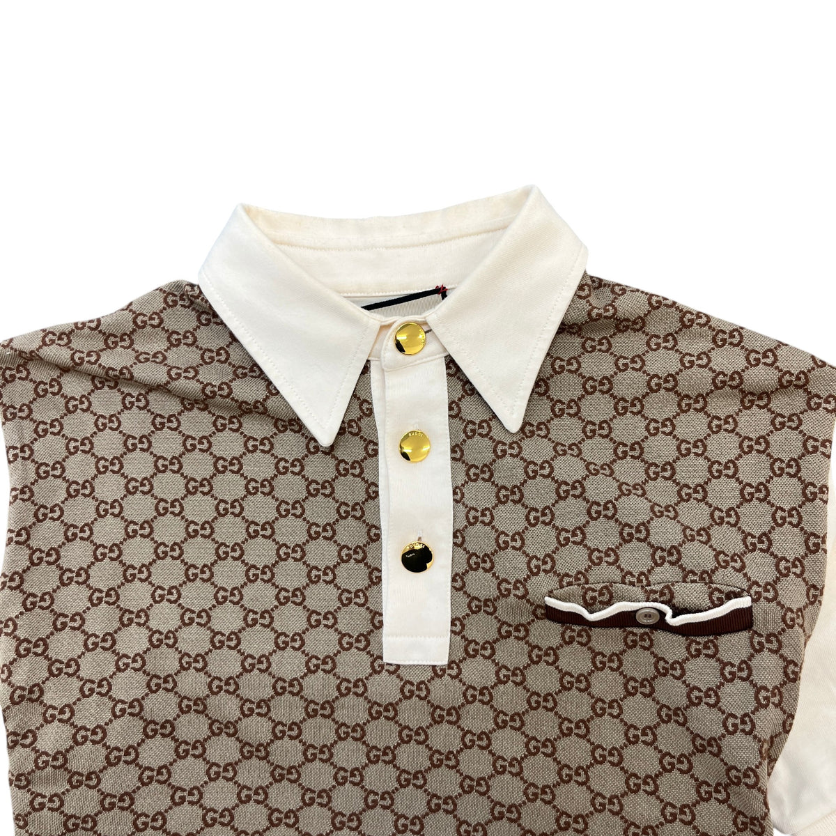 Men's GG Supreme Polo Shirt Beige Size M - Photo 5