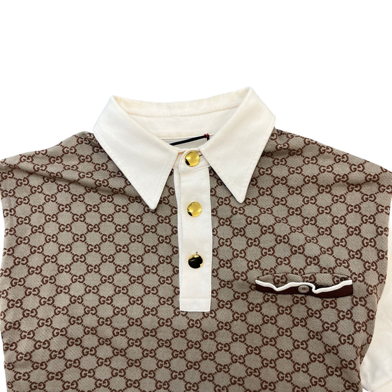 Men's GG Supreme Polo Shirt Beige Size M
