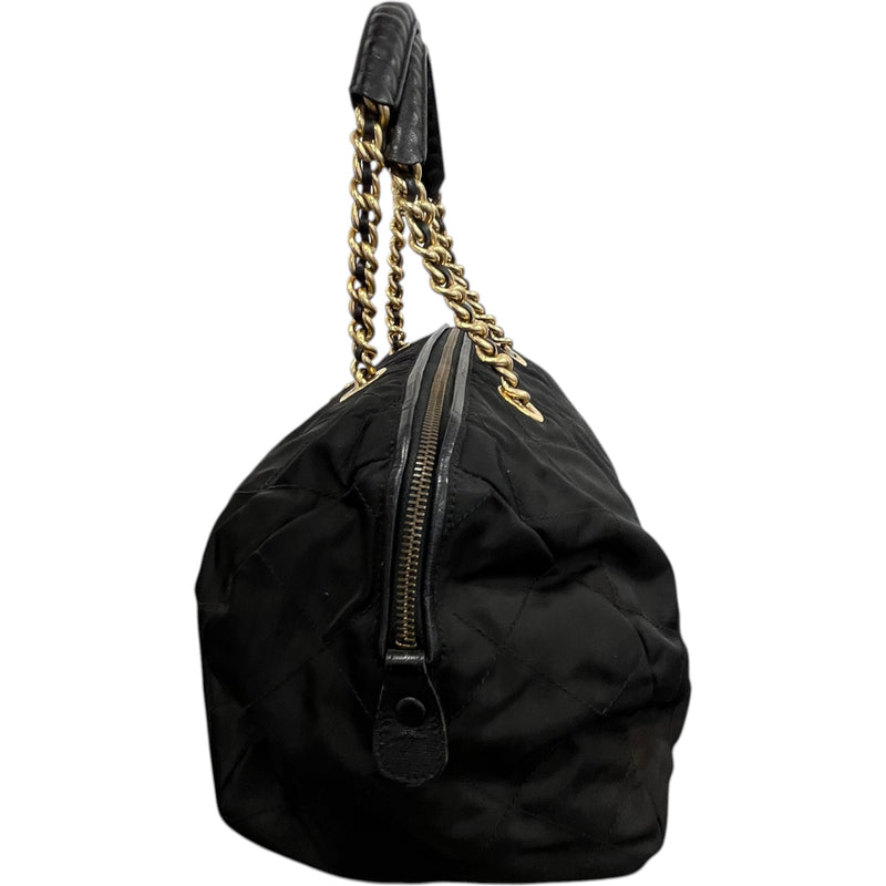 Women's Tessuto Quilted Nylon Boston Handbag Black