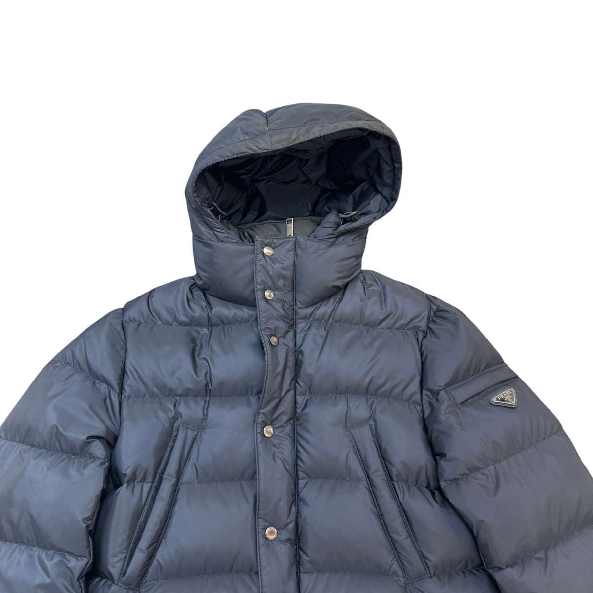 Men's Plaque Logo Down Jacket Navy Size S - Photo 3