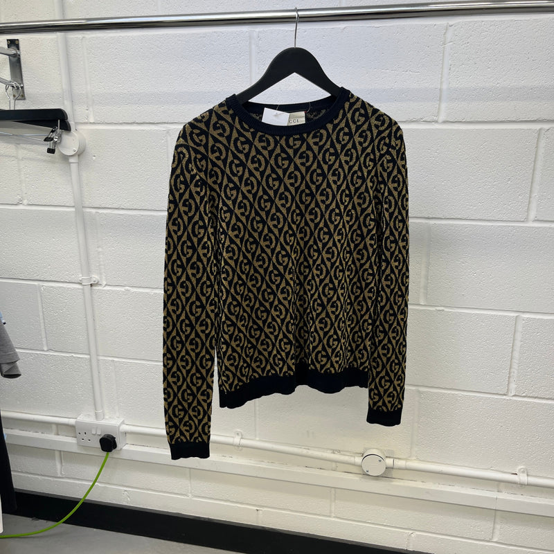 Men's GG Jacquard Lurex Sweatshirt Black Size S