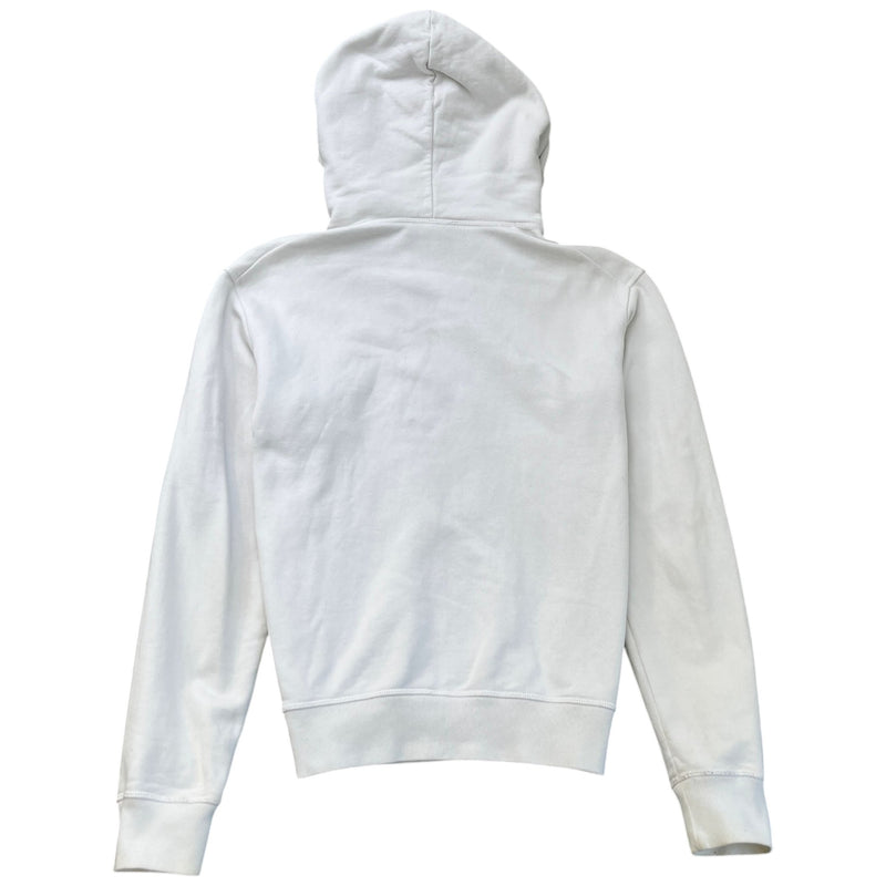 Men's Icon Logo Paint Splatter Hoodie White Size S