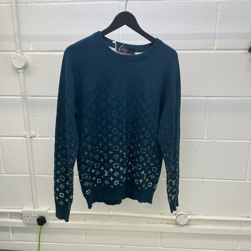 Men's Gradient Monogram Sweatshirt Blue Size M