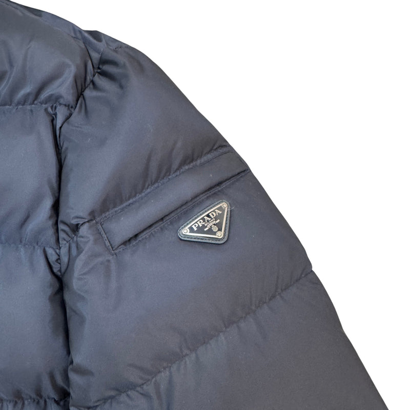 Men's Plaque Logo Down Jacket Navy Size S