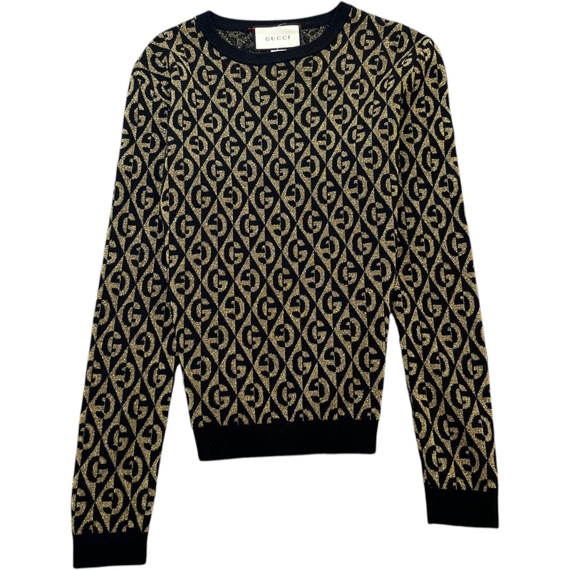Men's GG Jacquard Lurex Sweatshirt Black Size S